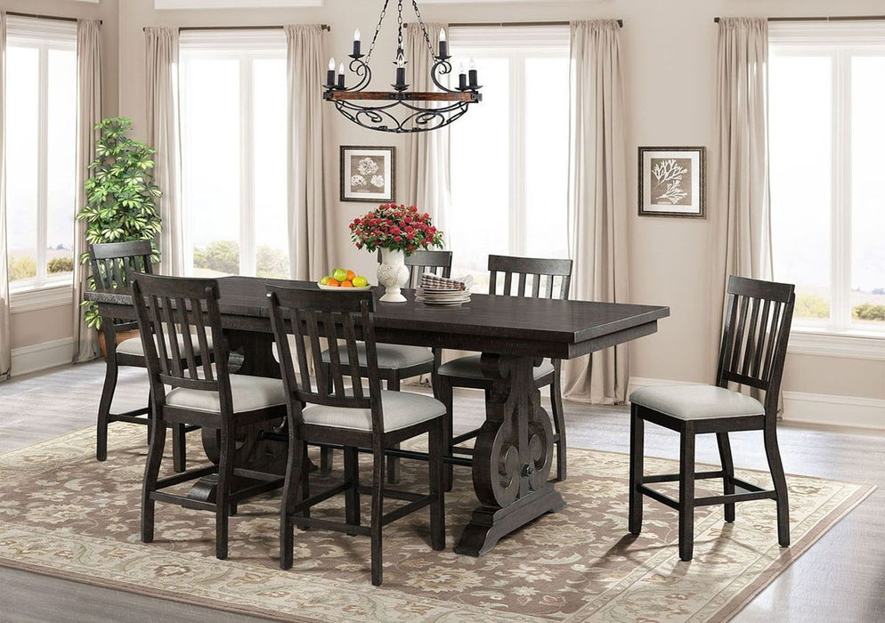 Elements International Stone Counter Height Dining Table in Dark AshC - Vida Furniture (Laredo,TX)