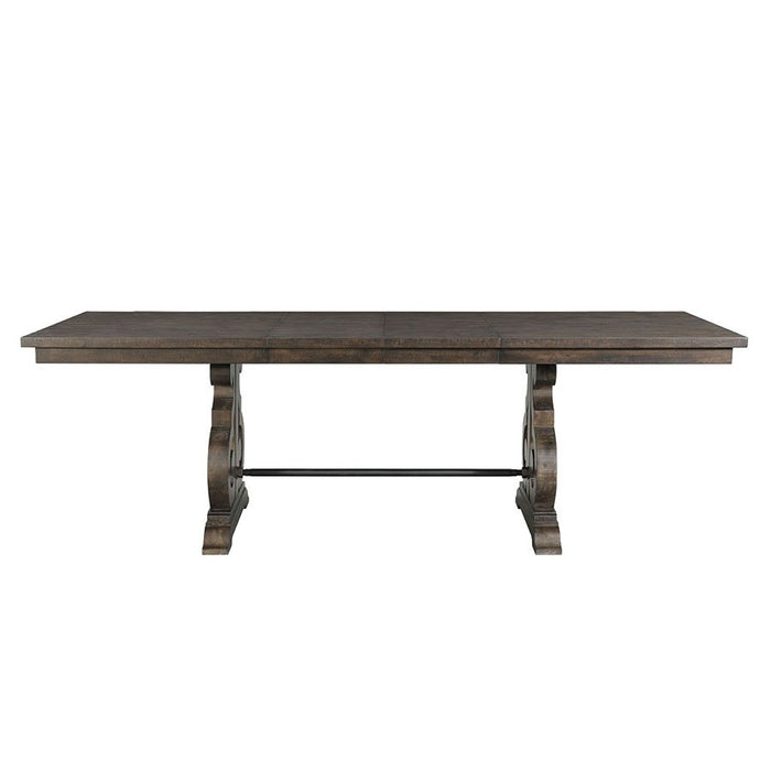 Elements International Stone Counter Height Dining Table in Dark AshC - Vida Furniture (Laredo,TX)