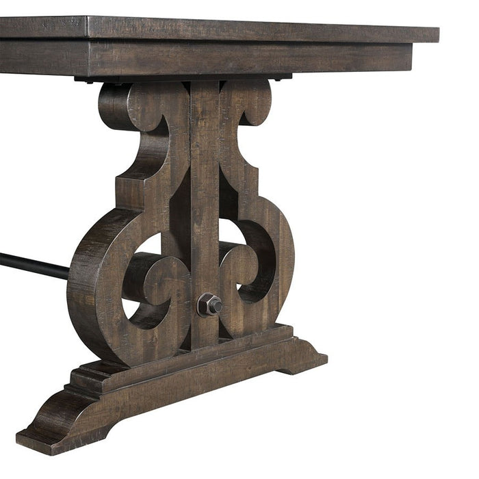Elements International Stone Counter Height Dining Table in Dark AshC - Vida Furniture (Laredo,TX)