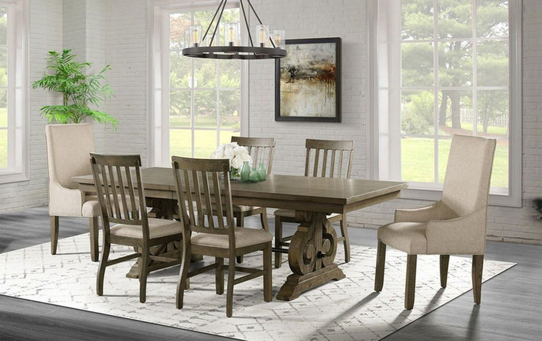 Elements International Stone Dining Table in Grey - Vida Furniture (Laredo,TX)