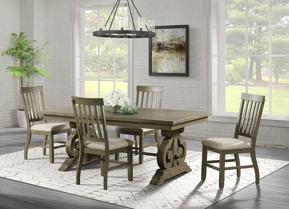 Elements International Stone Dining Table in Grey - Vida Furniture (Laredo,TX)