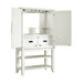 Elements International Stone Bar Buffet w/ith Hutch in White - Vida Furniture (Laredo,TX)