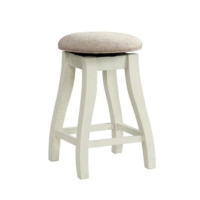 Elements International Stone 24 Inch Counter Height Stool (Set of 2) in White - Vida Furniture (Laredo,TX)