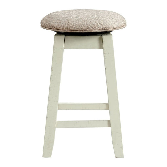 Elements International Stone 24 Inch Counter Height Stool (Set of 2) in White - Vida Furniture (Laredo,TX)