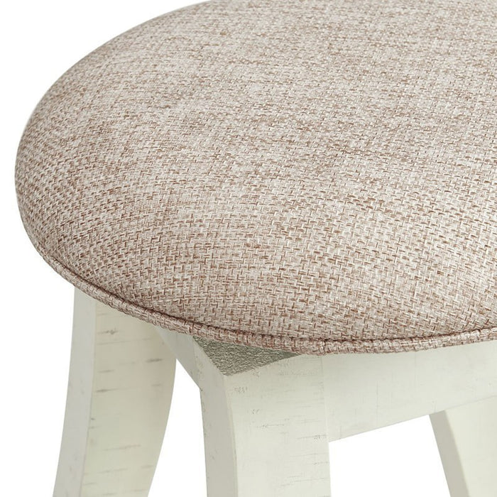 Elements International Stone 24 Inch Counter Height Stool (Set of 2) in White - Vida Furniture (Laredo,TX)