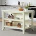 Elements International Stone Kitchen Island in White - Vida Furniture (Laredo,TX)