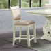 Elements International Stone Counter Height Upholstered Swirl Back Side Dining Chair (Set of 2) in White - Vida Furniture (Laredo,TX)