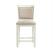 Elements International Stone Counter Height Upholstered Swirl Back Side Dining Chair (Set of 2) in White - Vida Furniture (Laredo,TX)