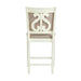 Elements International Stone Counter Height Upholstered Swirl Back Side Dining Chair (Set of 2) in White - Vida Furniture (Laredo,TX)