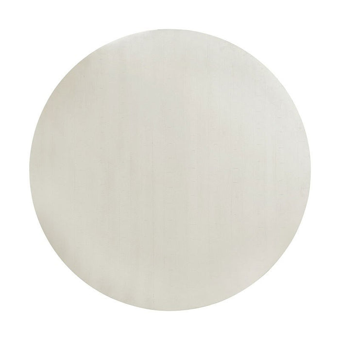 Elements International Stone Round Dining Table in White - Vida Furniture (Laredo,TX)