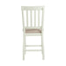 Elements International Stone Counter Height Slat Back Side Dining Chair (Set of 2) in White - Vida Furniture (Laredo,TX)