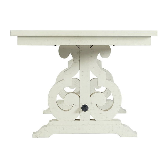 Elements International Stone Counter Height Dining Table in WhiteC - Vida Furniture (Laredo,TX)