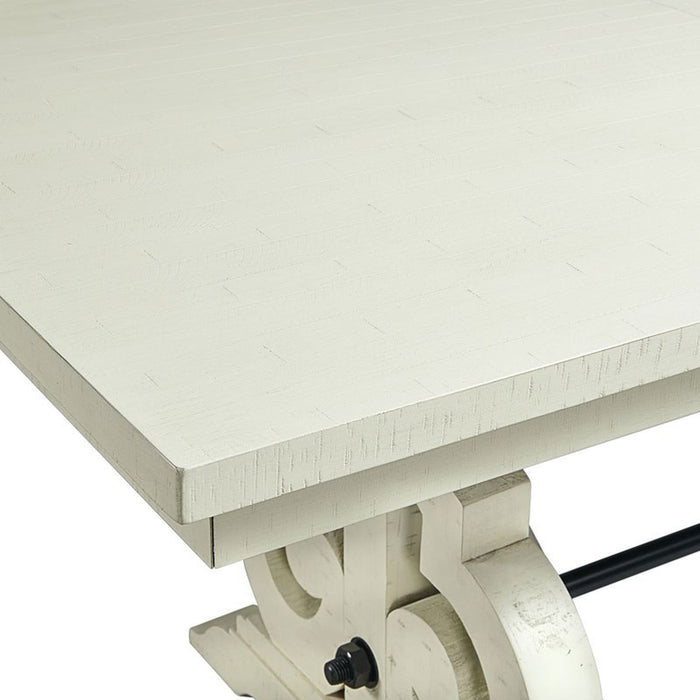 Elements International Stone Counter Height Dining Table in WhiteC - Vida Furniture (Laredo,TX)