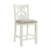 Elements International Stone Counter Height Swirl Back Side Dining Chair (Set of 2) in White - Vida Furniture (Laredo,TX)