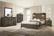 Crown Mark Furniture Carter Full Platform Bed in Brown - Vida Furniture (Laredo,TX)