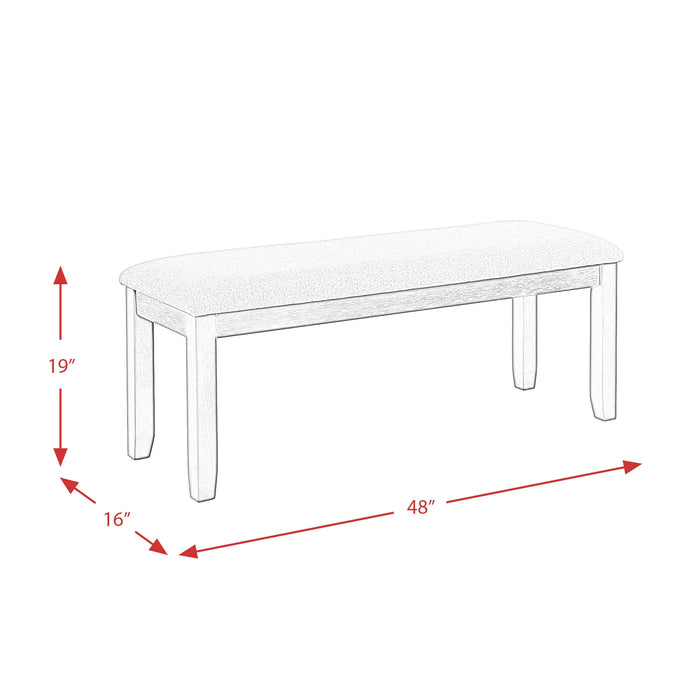 Martin 6 Pc Dining set (Table+ 4 + Bench) (Dark Brown Top - White Base)