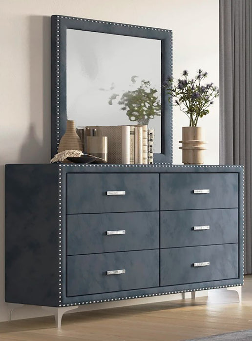 Crown Mark Furniture Lucinda 6 Drawer Dresser in Gray - Vida Furniture (Laredo,TX)