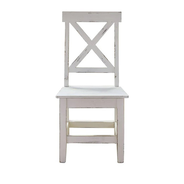 Elements International Britton Wooden Side Chair (Set of 2) in White - Vida Furniture (Laredo,TX)