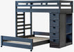 Elements International Cali Kids Twin Loft Bookcase Bed in Sleek Gray - Vida Furniture (Laredo,TX)
