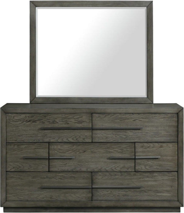 Elements International Elation Mirror in Gray - Vida Furniture (Laredo,TX)