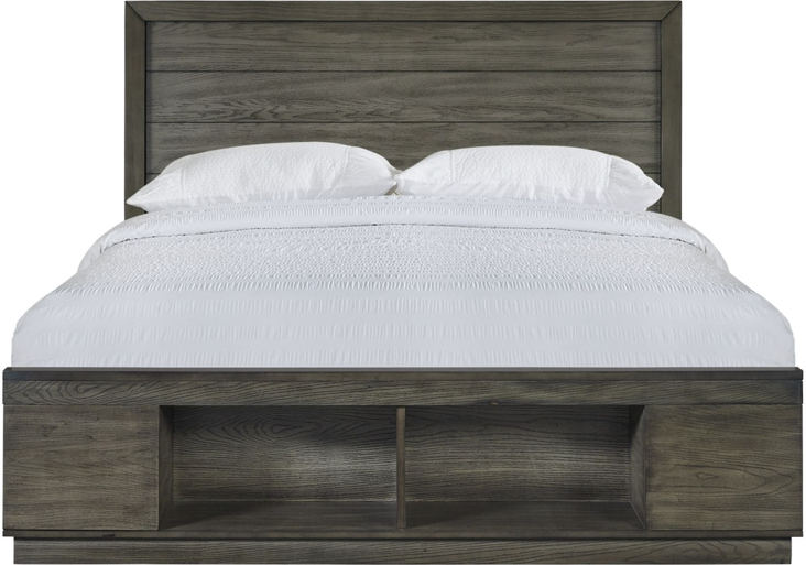 Elements International Elation King Storage Bed in Gray ET610KB - Vida Furniture (Laredo,TX)