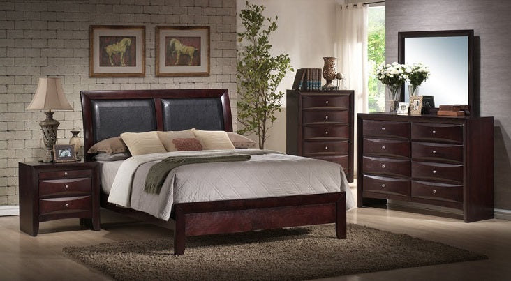 Elements International Emily Nightstand in Espresso Lacquer - Vida Furniture (Laredo,TX)