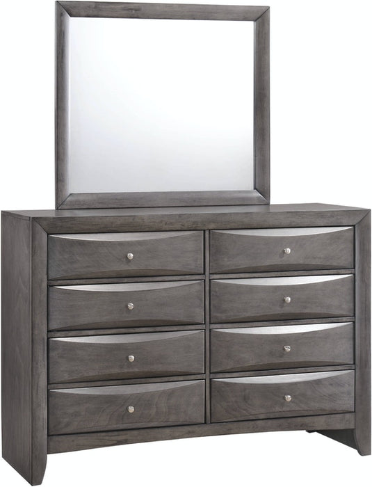 Elements International Emily Grey 8 Drawer Dresser in Gray - Vida Furniture (Laredo,TX)