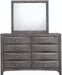 Elements International Emily Grey 8 Drawer Dresser in Gray - Vida Furniture (Laredo,TX)