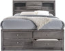 Elements International Emily Grey King Storage Bed in Gray EG170KB - Vida Furniture (Laredo,TX)