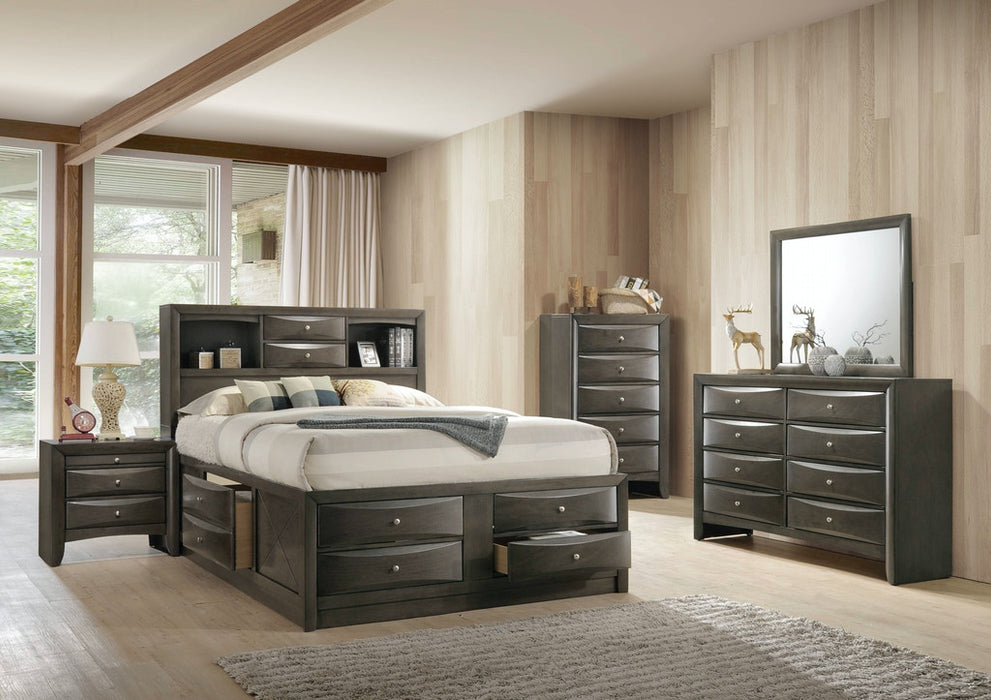 Elements International Emily Grey 3 Drawer Nightstand in Gray - Vida Furniture (Laredo,TX)