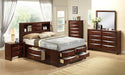 Elements International Emily King Storage Bed in Espresso Lacquer - Vida Furniture (Laredo,TX)