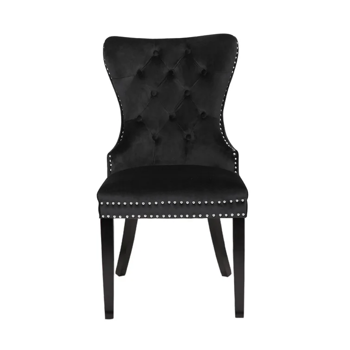 Galaxy Home Erica Wood Legs Dining Chair (Set of 2) in Black - Vida Furniture (Laredo,TX)
