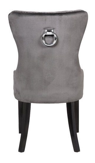 Galaxy Home Erica Wood Legs Dining Chair (Set of 2) in Dark Grey - Vida Furniture (Laredo,TX)