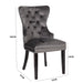 Galaxy Home Erica Wood Legs Dining Chair (Set of 2) in Dark Grey - Vida Furniture (Laredo,TX)