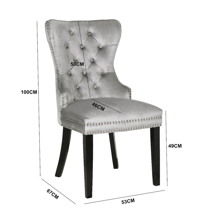 Galaxy Home Erica Wood Legs Dining Chair (Set of 2) in Light Grey - Vida Furniture (Laredo,TX)