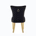 Galaxy Home Eva Gold Legs Dining Chair (Set of 2) in Black - Vida Furniture (Laredo,TX)
