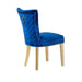Galaxy Home Eva Gold Legs Dining Chair (Set of 2) in Blue - Vida Furniture (Laredo,TX)