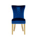 Galaxy Home Eva Gold Legs Dining Chair (Set of 2) in Blue - Vida Furniture (Laredo,TX)