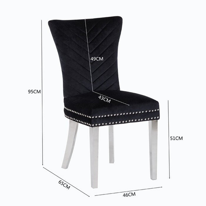 Galaxy Home Eva Stainless Steel Dining Chair (Set of 2) in Black - Vida Furniture (Laredo,TX)