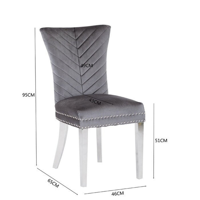 Galaxy Home Eva Stainless Steel Dining Chair (Set of 2) in Grey - Vida Furniture (Laredo,TX)