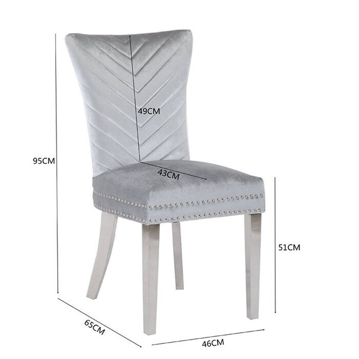 Galaxy Home Eva Stainless Steel Dining Chair (Set of 2) in Silver - Vida Furniture (Laredo,TX)