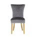 Galaxy Home Eva Gold Legs Dining Chair (Set of 2) in Grey - Vida Furniture (Laredo,TX)