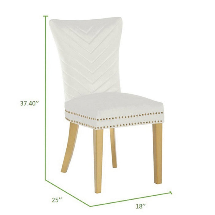 Galaxy Home Eva Gold Legs Dining Chair (Set of 2) in Beige - Vida Furniture (Laredo,TX)