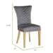 Galaxy Home Eva Gold Legs Dining Chair (Set of 2) in Grey - Vida Furniture (Laredo,TX)