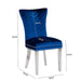 Galaxy Home Eva Stainless Steel Dining Chair (Set of 2) in Blue - Vida Furniture (Laredo,TX)