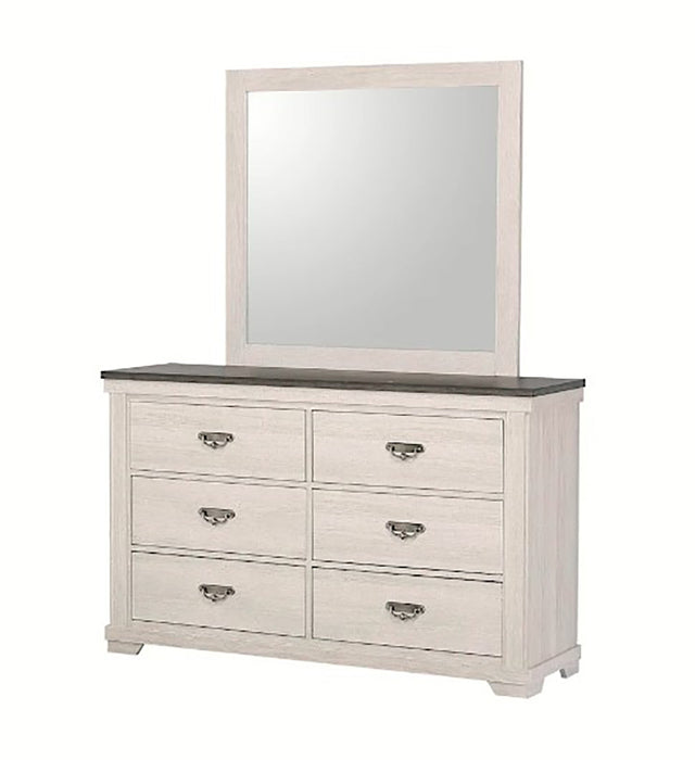 Crown Mark Furniture Leighton 6 Drawer Dresser in White - Vida Furniture (Laredo,TX)