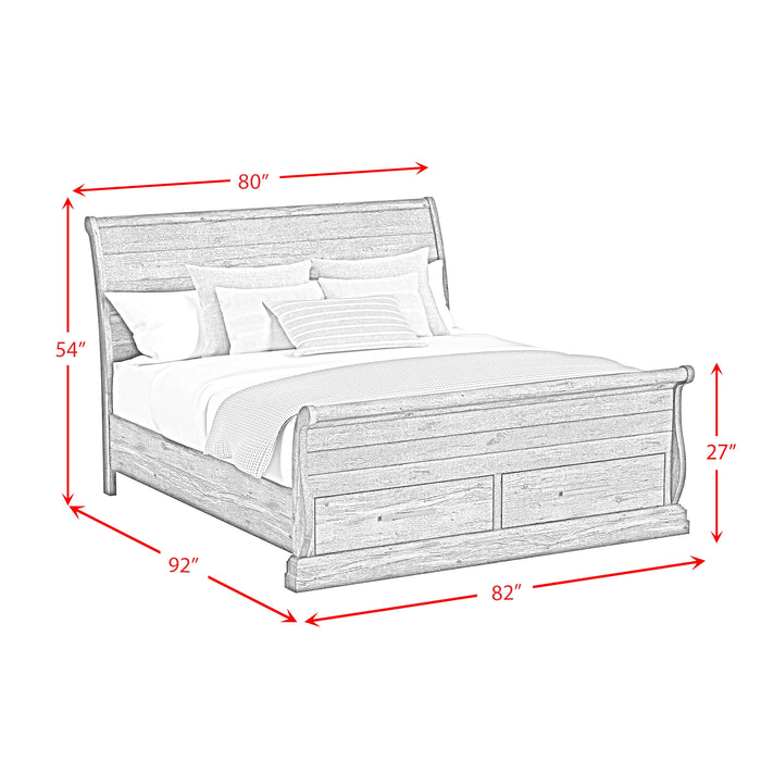 Park Ridge Sleigh Storage Bedroom Set in Charcoal