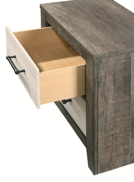 Crown Mark Furniture Rhett 2 Drawer Nightstand in Gray - Vida Furniture (Laredo,TX)