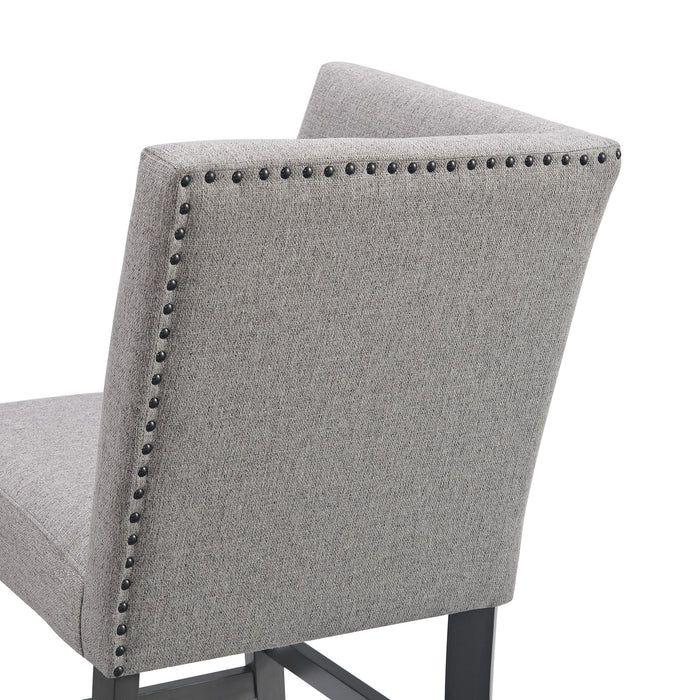 Seneca Counter 3PC Corner Bench with Grey Fabric
