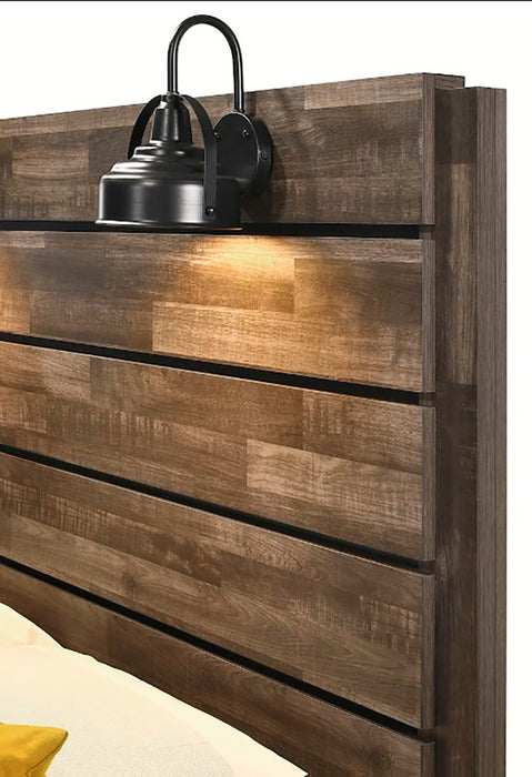 Crown Mark Furniture Carter Full Platform Bed in Brown - Vida Furniture (Laredo,TX)